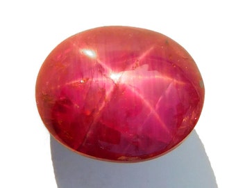 5.20 Carat Oval Star Ruby Cabochon – July Birthstone, Untreated Gemstone