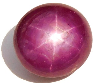 Natural Star Ruby Gemstone: 11.40 Carat Deep Red Cabochon