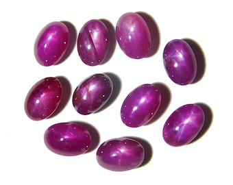2 ovale Sternrubin-Cabochons: AAA-Qualitätsschmucksteine (6 x 4 MM)