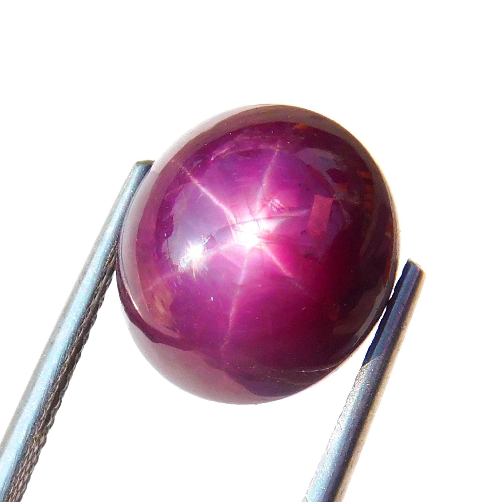 AAA Quality Star Ruby Cabochon,Natural 6 Rays Ruby Star,Loose Star Ruby,Handmade Polished,Jewelry Use Star Ruby,Healing Crystal.