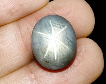 Zafiro estrella azul natural de Ceilán / Gema ovalada cabujón de 29,80 ct