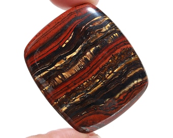 77 Ct Iron Tiger Eye Cabochon Large Square Natural Gemstone