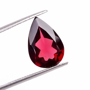 AAA Mozambique Garnet Gemstone: Faceted Pear Cut, January Birthstone