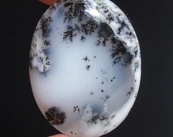 Dendrietopaal cabochon, natuurlijke dendritische agaat, ovale platte losse edelsteen, handgemaakte sieraden, designer edelsteen, AAA-kwaliteit