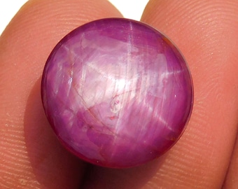 Natural Star Ruby Cabochon | 21.65 Carat Purple-Red Gemstone with 6-Ray Asterism