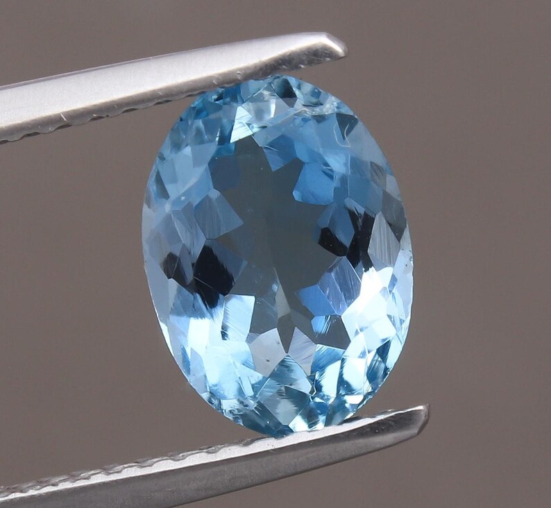 Top Quality Aquamarine Faceted Gemstone Santa Maria Etsy