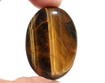 Oval Tigeröga Ädelsten Cabochon: Handgjord Smyckessten (42x30x6 mm)
