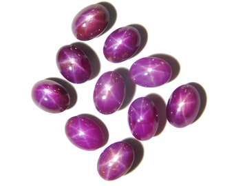 Natural Star Ruby Cabochon, 7x5 MM Oval AAA Calibrated Gemstones, July Birthstone, Jewelry Making