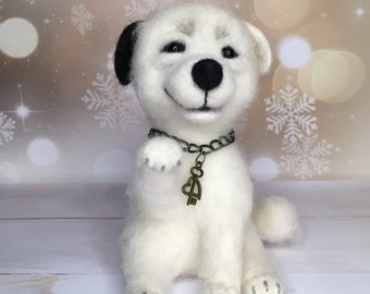 Felted puppy, lovely dog