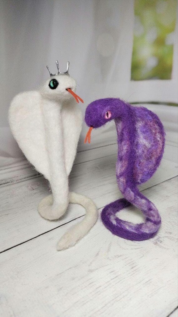 Snake, Felted Snake, Woolen Snake, Christmas Toy New Year Snake