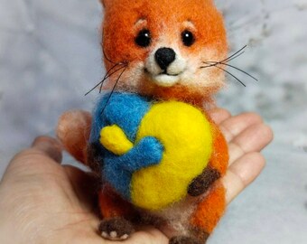 baby fox, cute fox, fox, felted fox