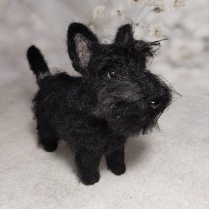 Scotch terrier, felted dog, woolen dog, Scottish terrier