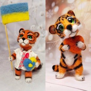 Tiger,felted tiger,woolen tiger, new year, toy tiger, тигр из шерсти , тигрёнок,тигр
