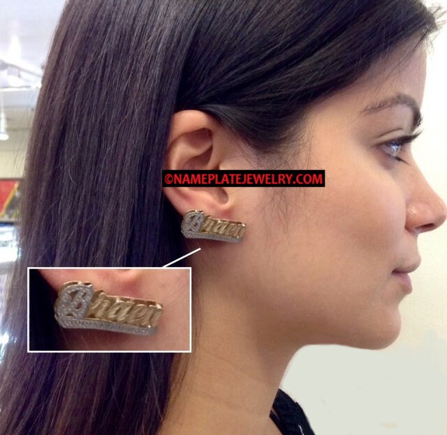 Name earrings for men online
