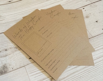 Kraft Wedding Day Advice Cards | Alternative Guest Book | Words of Wisdom for the Happy Couple | Wedding Mad Libs