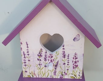 Bird House, Bird Box, Decoupaged Bird House, Garden Decorative Bird House