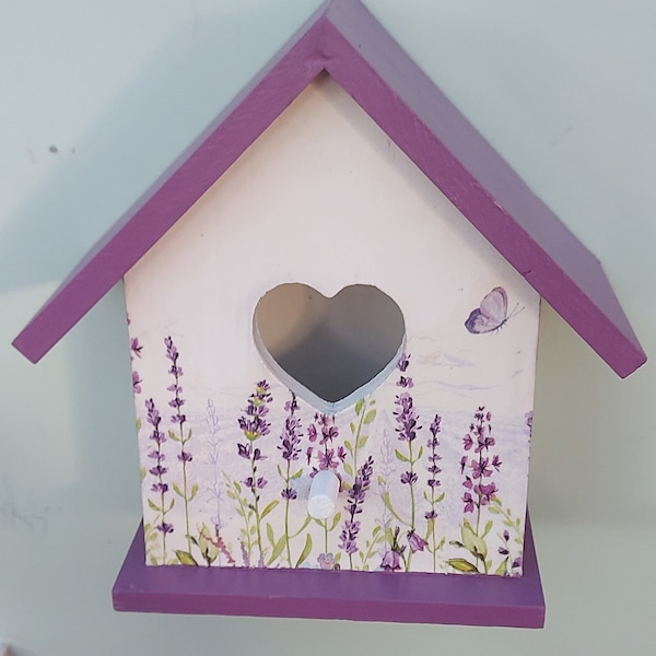 Bird House, Bird Box, Decoupaged Bird House, Garden Decorative Bird House