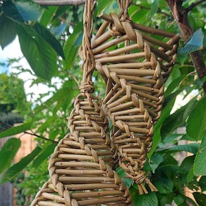 2 Willow Handwoven Hanging Bird Fat Ball Feeders, Hand woven Bird Suet Feeders, Willow Bird Feeders SET of 2 image 1