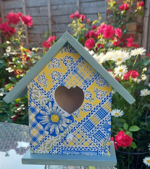 Bird House, Bird Box, Decoupaged Bird House, Garden Bird