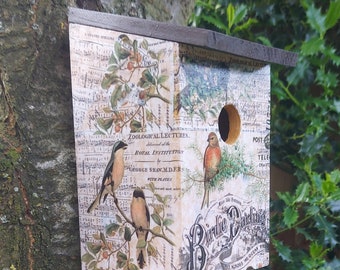 Decoupage Birdhouse: Vintage Garden Nesting Box