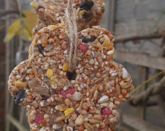 4 X Hanging Bird Seed Feeder - Garden Tree Ornament Set of 4