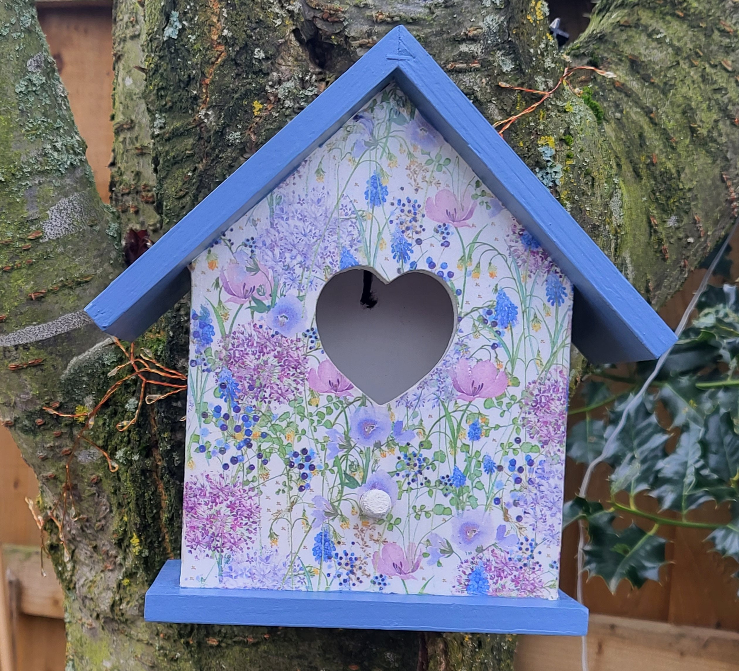 Bird House, Bird Box, Decoupaged Bird House, Garden
