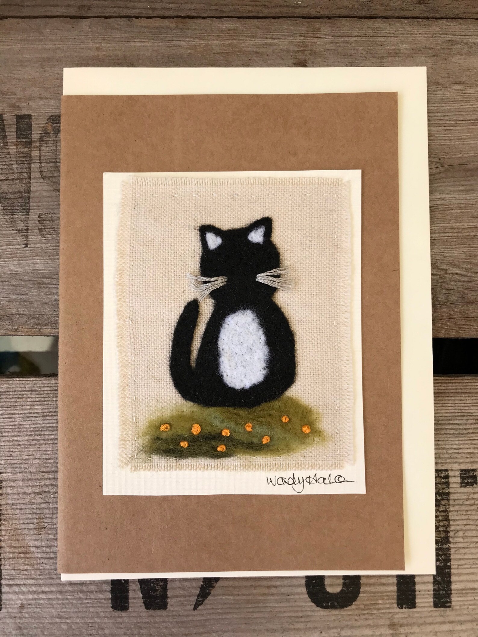 Hand Felted Greeting Cards, Needle Felt, Textile Cards, Felt Cards