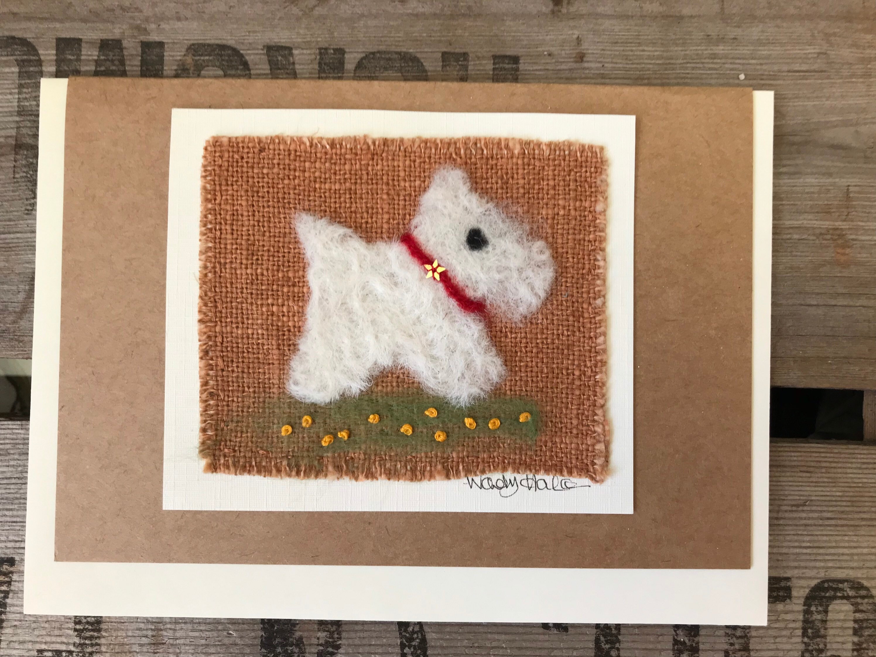 Hand Felted Greeting Cards, Needle Felt, Textile Cards, Felt Cards
