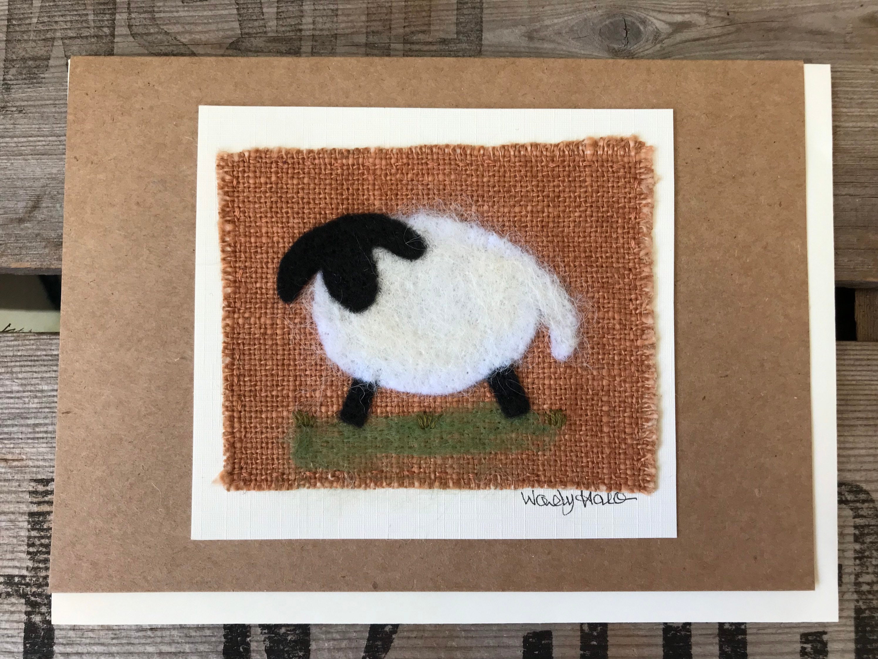 Hand Felted Greeting Cards, Needle Felt, Textile Cards, Felt Cards