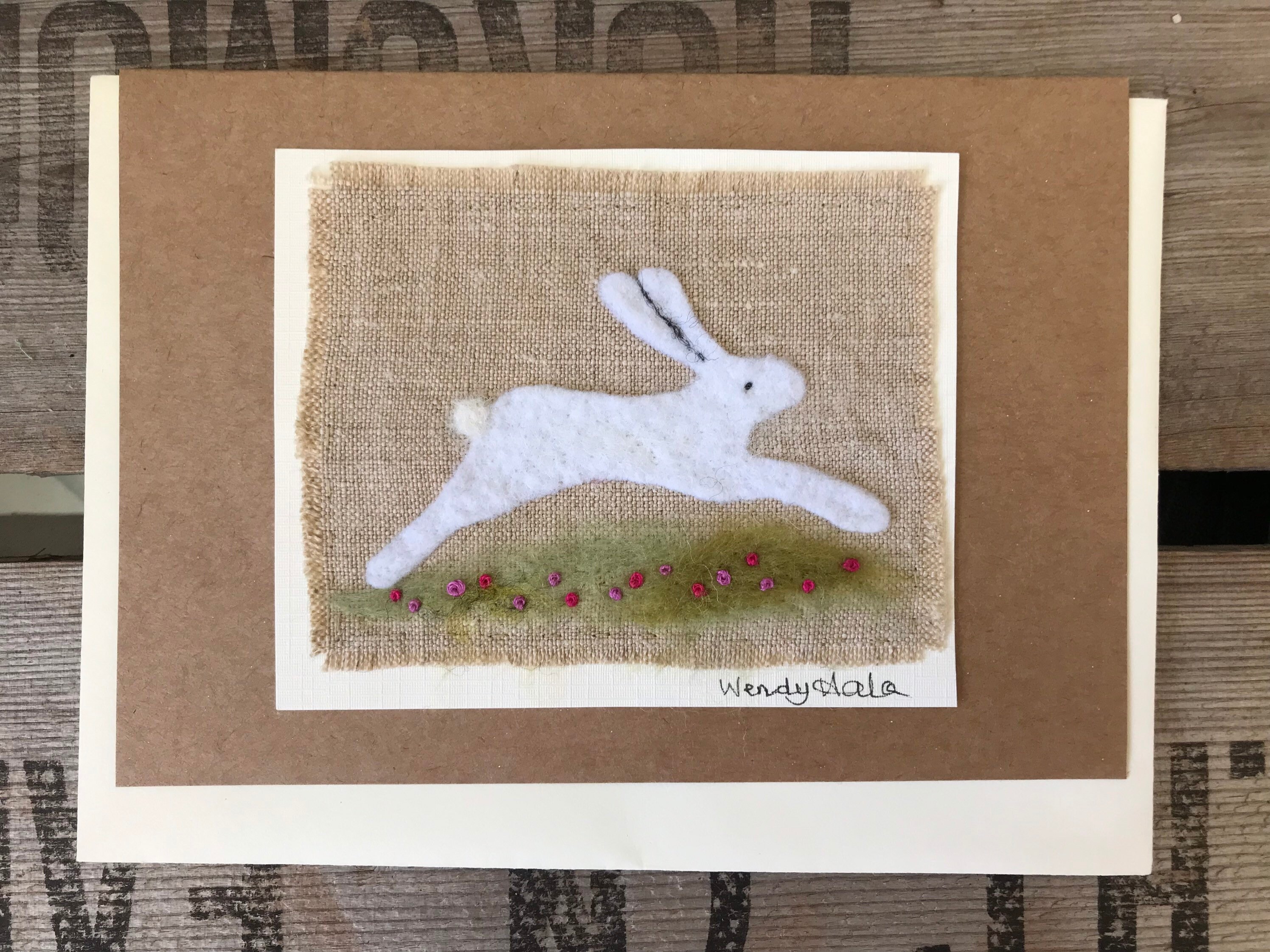 Hand Felted Greeting Cards, Needle Felt, Textile Cards, Felt Cards