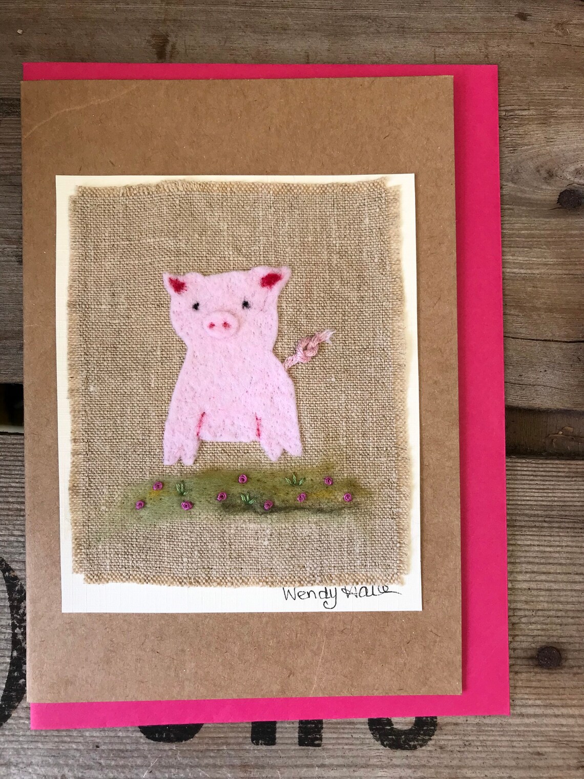 Hand Felted Greeting Cards, Needle Felt, Textile Cards, Felt Cards