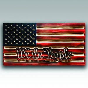 We the People wood Flag or Concealment box
