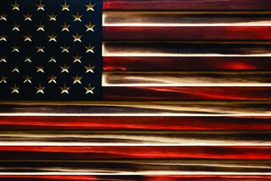 Classic plain American wood flag or Concealment Box