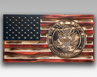 US Army round wood Flag or Concealment box
