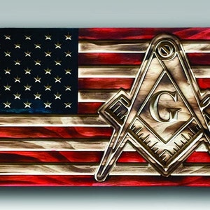 Masonic wood flag or Concealment Box