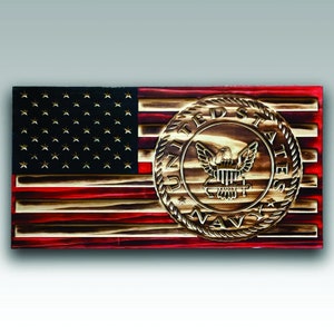 U.S. Navy houten vlag of verborgen doos