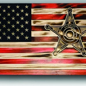 Sheriff wood Flag or Concealment box