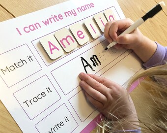 EYFS,SEN Name Tracing early learning resource personalised name card 