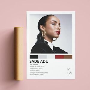 Sade Adu Print / Sade Adu Poster / Music Poster / Albums poster / Sade Adu Artwork
