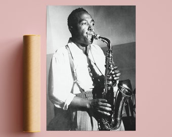 Charlie Parker Print / Charlie Parker Kunstposter / Vintage Poster / Jazz Poster / Vintage Jazz Dekor / Birdland Jazz Club