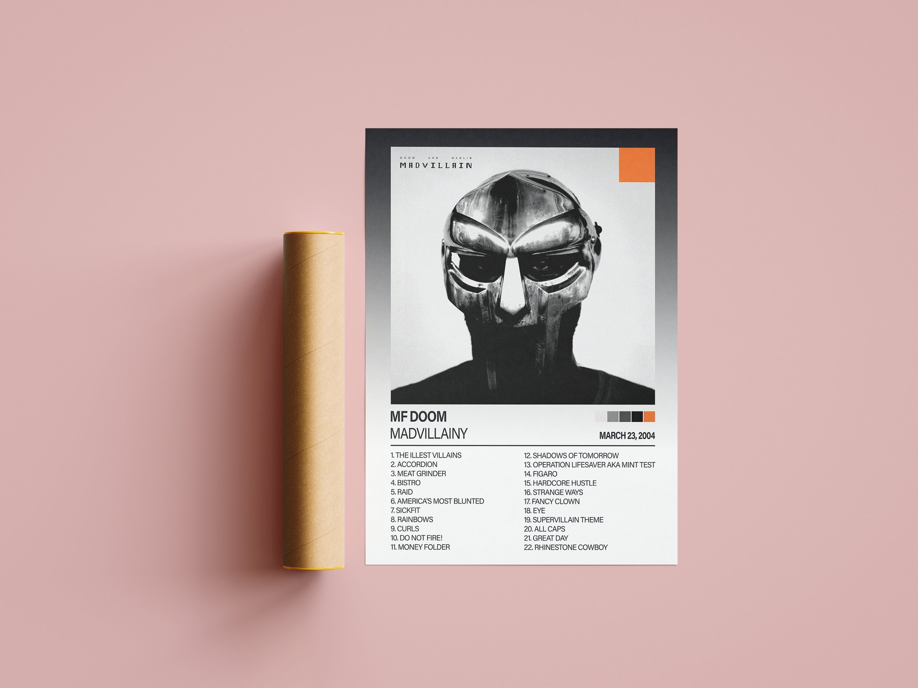 Poster su tela con album musicale Cove Madvillain MF DOOM Poster su tela con album musicale Cove Madvillain MF DOOM