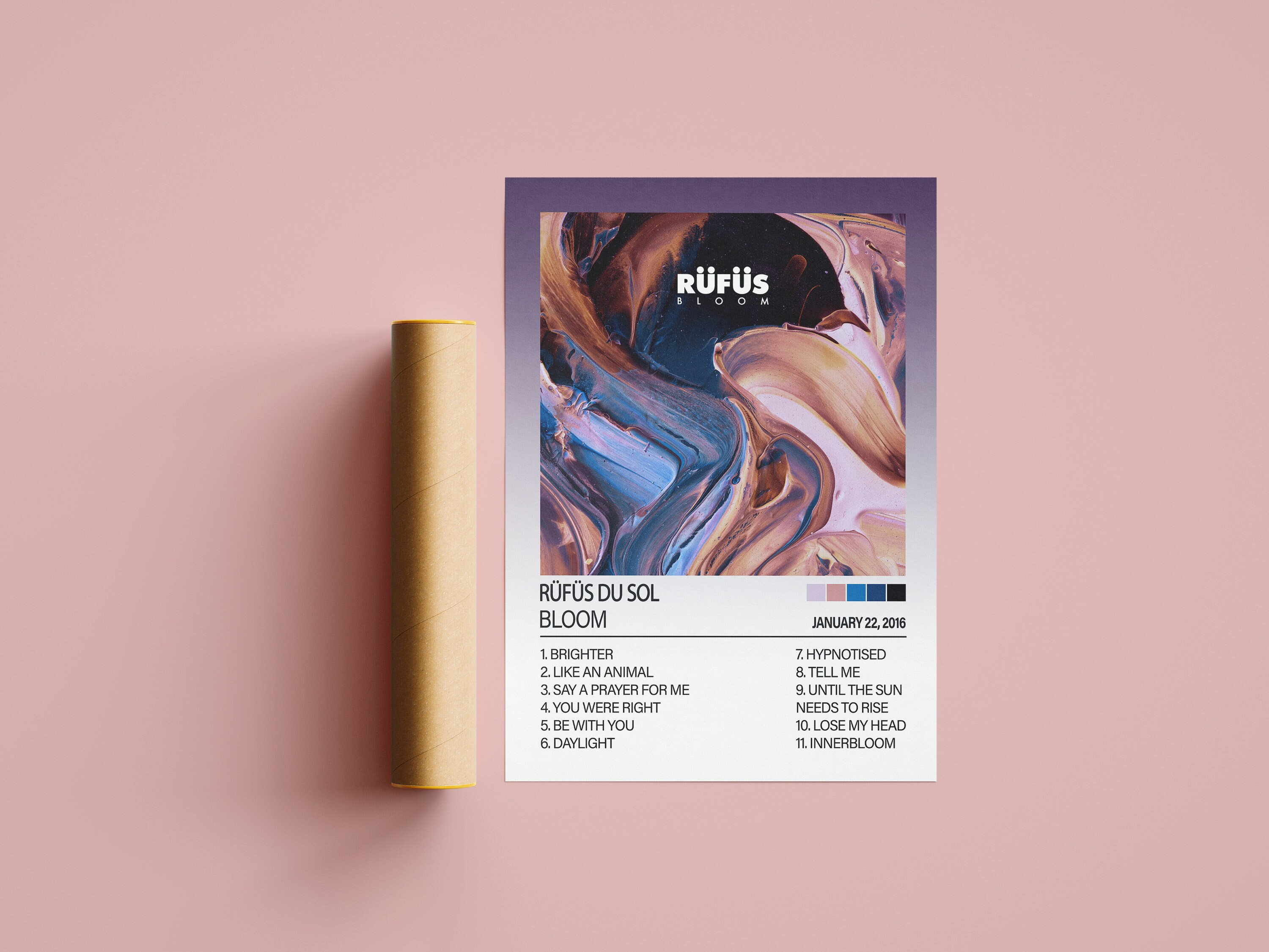 Rufus Du Sol Poster, Bloom Poster, Rufus Du Sol Tracklist Album Cover Poster, Album Cover Poster, Music Custom Poster Bloom, Solace, Rüfüs