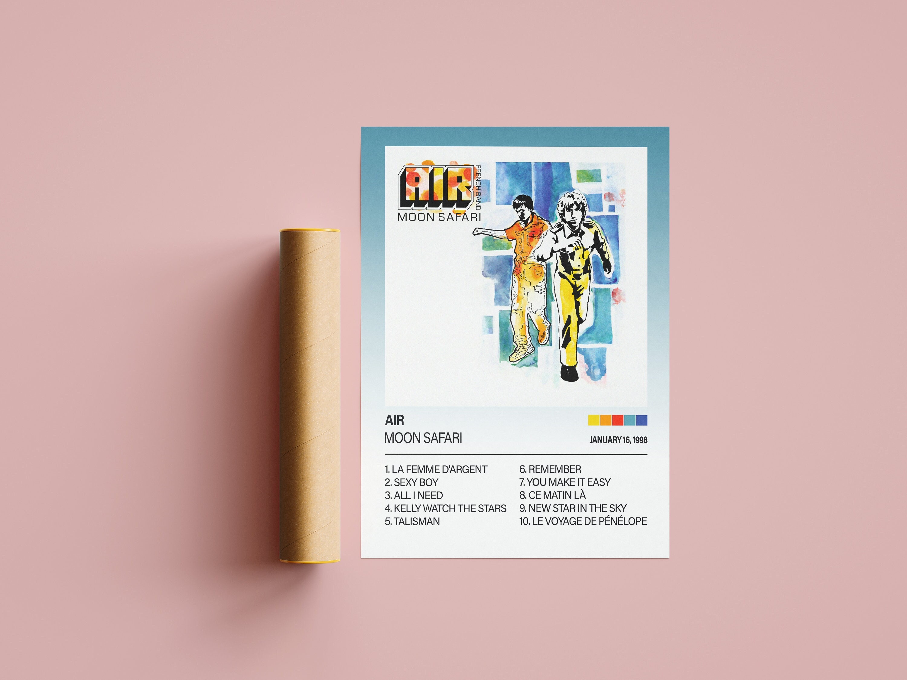 Air moon safari album, Air moon safari Poster, Air Print, Air Album,  Music Print, Album Print, Custom Poster, Custom Album cover Poster