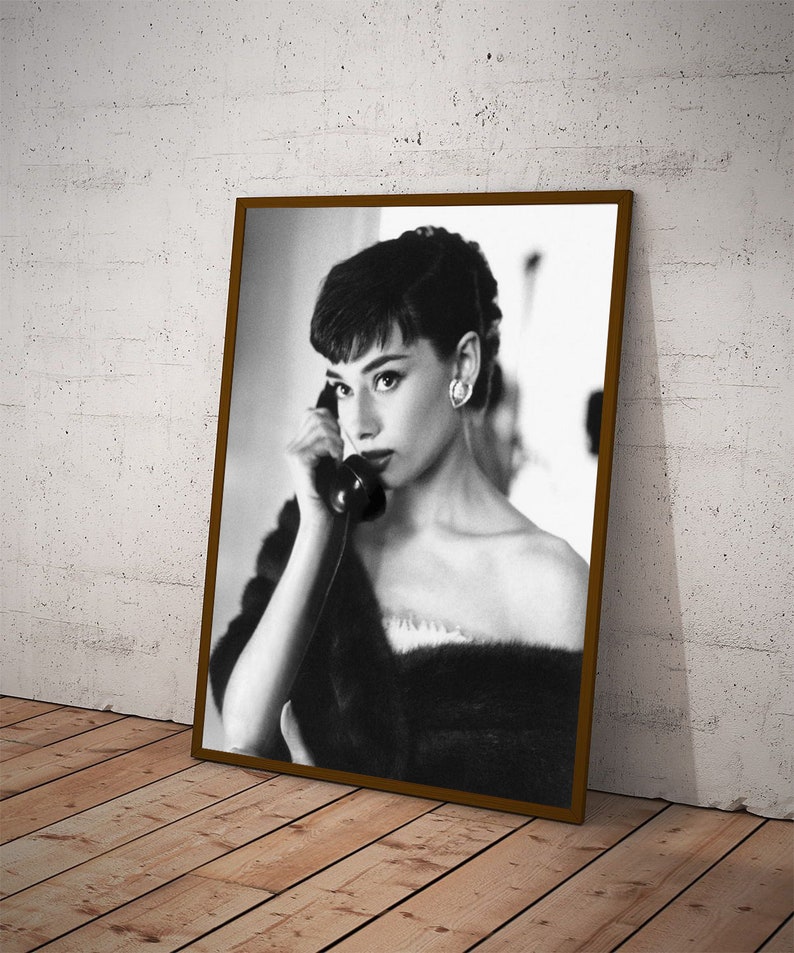 Audrey Hepburn Poster / Audrey Hepburn Art Print / Black and Etsy