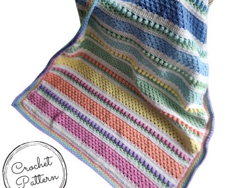 Granny's Garden Blanket Pattern: PDF Digital Download Pattern, Crochet Pattern, Rainbow Baby Blanket, Crochet Blanket, US UK Terminology