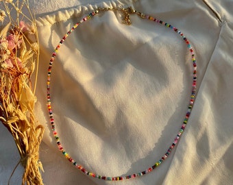 Aruba- handmade colorful pearl necklace/ handmade pearl jewelry/ mini pearl necklace/ colorful necklace/ gift idea jewelry/ handmade gift