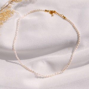 Handmade necklace made of genuine freshwater pearls/simple pearl necklace/delicate pearl necklace/gift for her/gift for wife, girlfriend, mom/gift