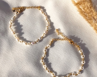 Aruba- bracelets de fleurs faits à la main avec perles d’eau douce/ bracelets de perles/bijoux faits à la main/ idée cadeau pour elle/ petite amie cadeau