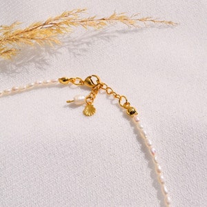Aruba collier fait main avec de vraies perles deau douce/collier de perles simples/collier de perles naturelles Collier de perles réglable/ simple image 3