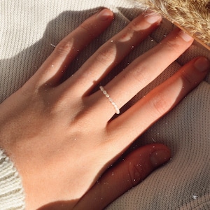 Handmade and delicate pearl ring made of mini freshwater pearls/handmade pearl ring/gift idea/ gift idea for her/fine pearl ring/gift